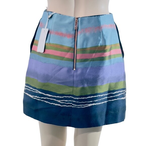 TED BAKER Womens Laken Striped Jacquard Mini Skirt Ted Size 1 US Size 4 - Picture 11 of 16